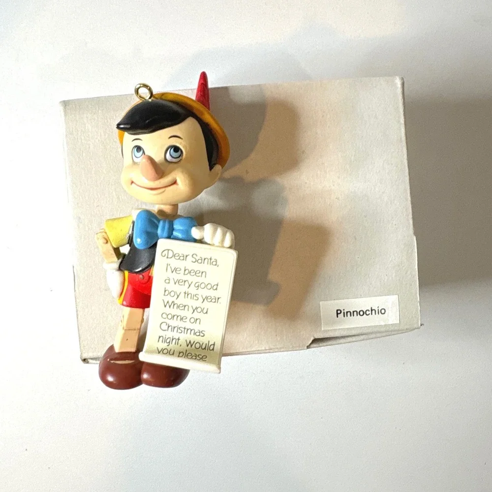 Vintage Disney Pinocchio Letter to Santa Christmas Ornament with Box